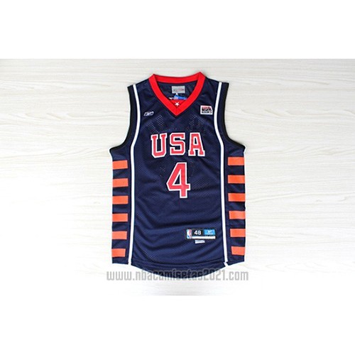 Camiseta USA 2004 Allen Iverson #4 Azul